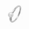 35009 5 perlovy prsten z bileho zlata