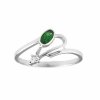 37919 2 smaragdovy prsten z bileho zlata s diamantem