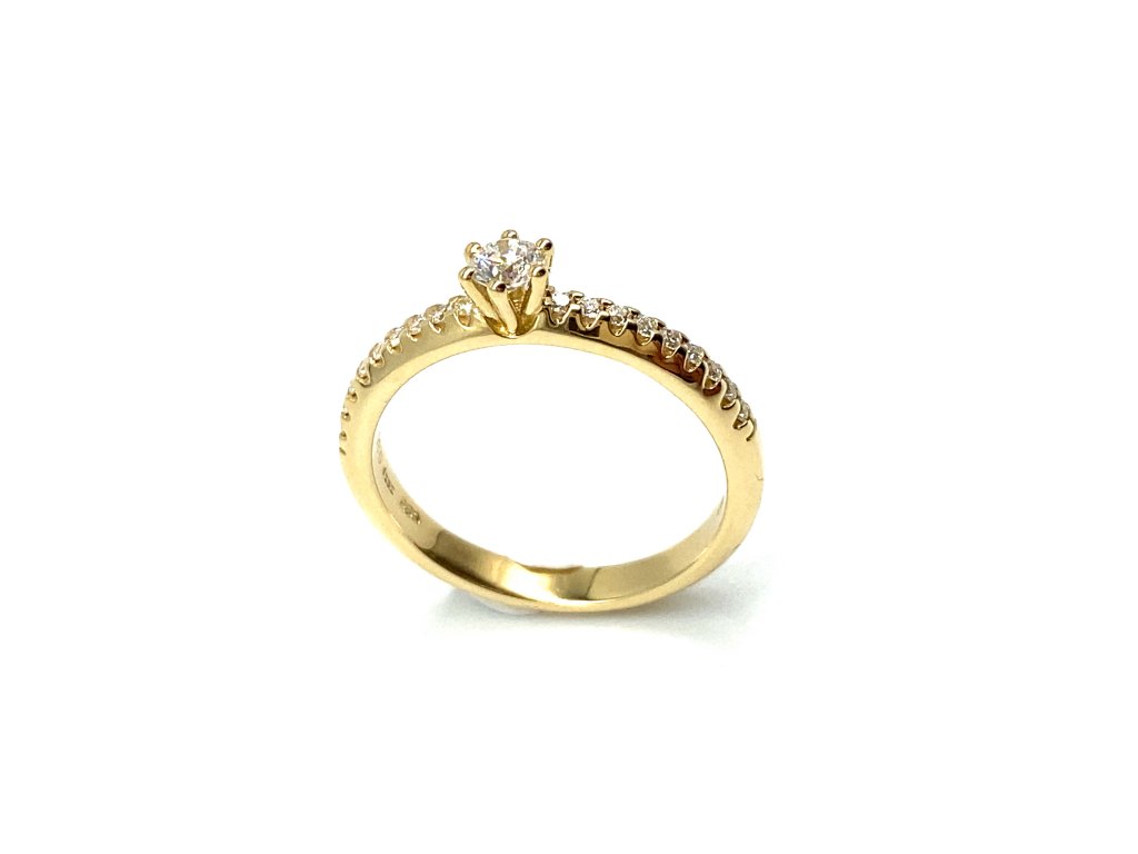 AUBR179 Prsten ze žlutého zlata s brilianty (0,30ct) Si,G vel. 56  zlatnictvivymolovi.cz