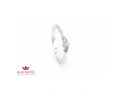 Prsten z bílého zlata s brilianty  Dárková krabička i certifikát pravosti briliantů zdarma
