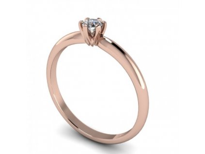 Prsten z růžového zlata s briliantem SPJ58H Šperky JANN