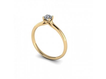 Prsten ze žlutého zlata se zirkonem - ruční práce  Dárková krabička zdarma