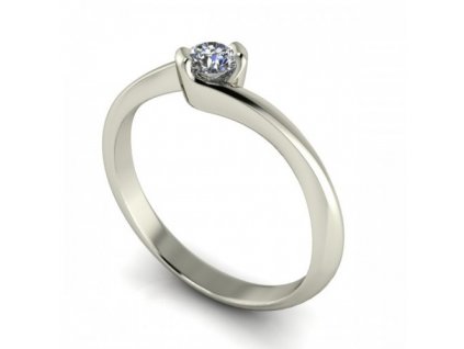 Prsten z bílého zlata s briliantem  Dárková krabička i certifikát pravosti briliantu zdarma
