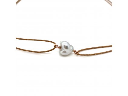PJM26 Na krk textilní šňůrka s perlou z Jižních moří se 14-ti kt zlatem zlatnctvivymolovi.cz  Dárková krabička a certifikát o pravosti perly zdarma