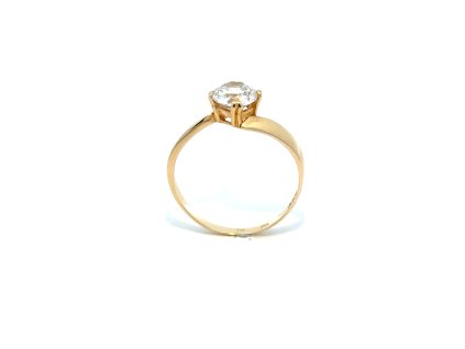 Dámský prsten ze žlutého zlata se zirkonem  Dárková krabička zdarma