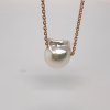 Řetízek z růžového zlato s bílou perlou AKOYA  Dárková krabička i certifikát o pravosti perly zdarma
