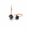 Náušnice s raw diamanty černé v růžovém zlatě  Dárková krabička i certifikát o pravosti Raw - surových diamantů zdarma