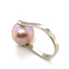 Prsten velikost s unikátní perlou zlatorůžové barvy GOBA  Dárková krabička i certifikát o pravosti perly zdarma