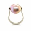 Prsten velikost s unikátní perlou zlatorůžové barvy GOBA  Dárková krabička i certifikát o pravosti perly zdarma