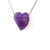 Ametyst srdíčko na řetízku z bílého zlata  Dárková krabička i certifikát o pravosti Ametystu zdarma