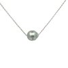 Mořská perla Tahiti - šedá na řetízku z bílého zlata  Dárková krabička s certifikátem pravosti mořské perly zdarma