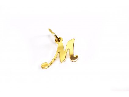 Prívesok v tvare písmena "M" zo žltého zlata  +servis + krabička