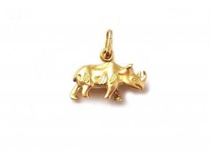 Zlatý prívesok "nosorožec" žltý