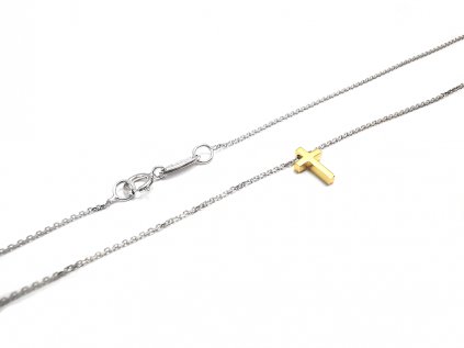 Dámska elegantná retiazka celebritka z bieleho zlata s jemným krížikom + servis # GIFTS # krabička