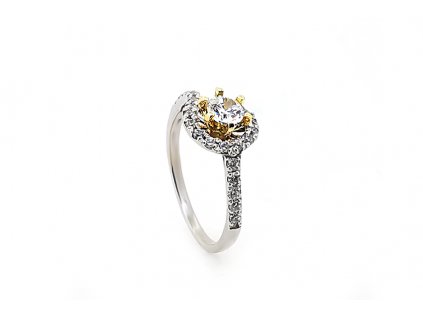 Zásnubný prsteň VZOR 273 z kombinovaného bielo-žltého zlata
