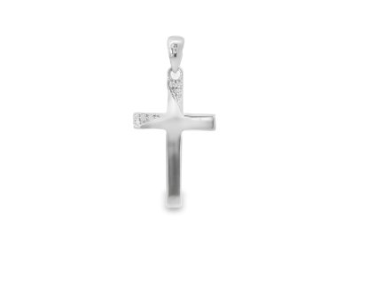 Strieborný prívesok krížik so zirkónmi