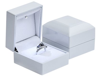 Biela LED krabička na prsteň