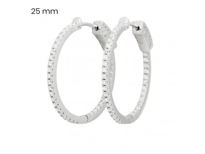 Trblietavé strieborné kruhy s čírymi zirkónmi