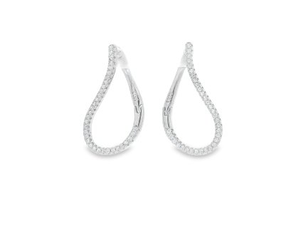 Strieborné náušnice v tvare kvapky so zirkónmi