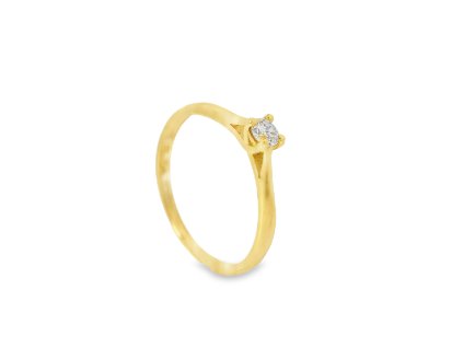 Zásnubný prsteň zo žltého zlata s briliantom