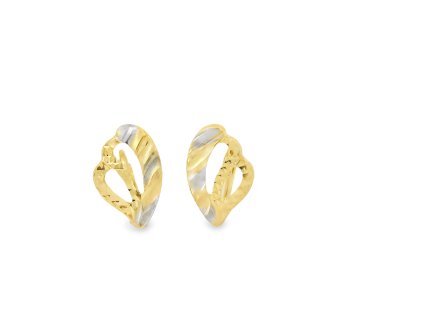 Zlaté náušnice v tvare lístka – dvojfarebná elegancia s jemným leskom