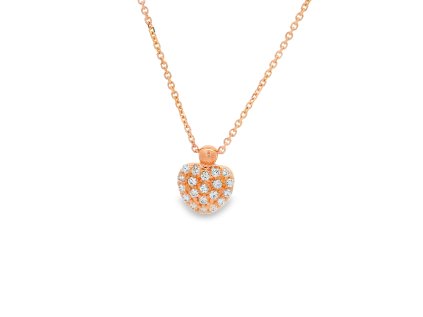 Prívesok srdce z ružového zlata so zirkónmi – jemný šperk plný lásky