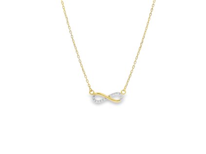 Zlatý náhrdelník s nekonečnom a zirkónmi – jemný šperk so silným infinity posolstvom