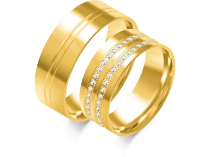 Svadobné obrúčky model O-329 zo žltého zlata
