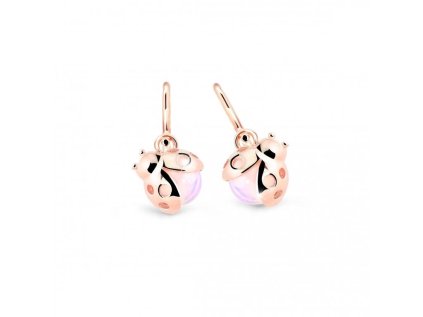 Detské náušničky Lienky Cutie 2008 z ružového zlata