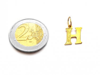 Zlatý prívesok PÍSMENO H žltý +servis + krabička