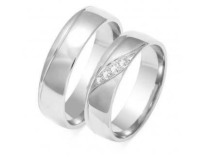 Svadobné obrúčky model OE-207 z bieleho zlata