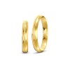 Svadobné obrúčky šírka 3,50mm zo žltého zlata so stredovou čiarou