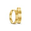 Svadobné obrúčky ploché 3,50mm zo žltého zlata so stredovou čiarou