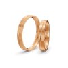 Svadobné obrúčky ploché 3,50mm z ružového zlata s vlnovkou