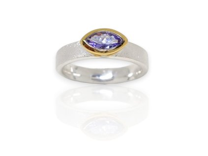 Strieborný prsteň s tanzanitom