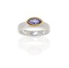 Strieborný prsteň s tanzanitom