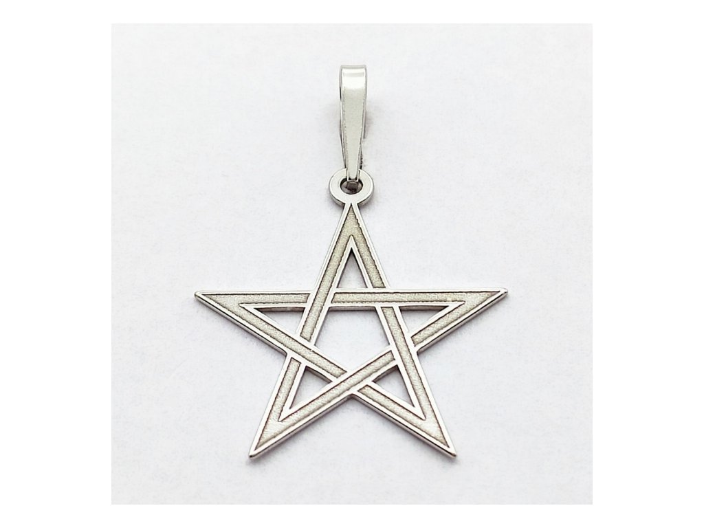 606 991 stribrny privesek pentagram