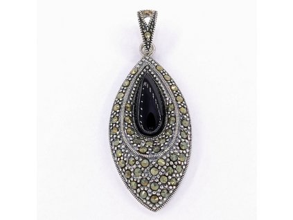 430 765 stribrny privesek onyx a markazit