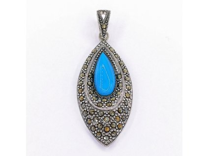 432 767 stribrny privesek tyrkys a markazit