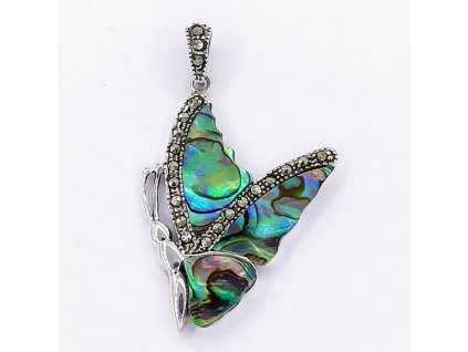 462 803 stribrny privesek perlet paua a markazit