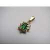 36 41 zlaty privesek se smaragdem a zirkony