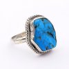 Stříbrný prsten tyrkys přírodní pravý (velikost prstenu 57)