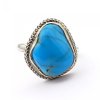 Stříbrný prsten tyrkys přírodní pravý (velikost prstenu 57)