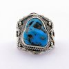Stříbrný prsten tyrkys přírodní pravý (velikost prstenu 57)