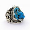 Stříbrný prsten tyrkys přírodní pravý (velikost prstenu 57)