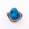 Stříbrný prsten tyrkys přírodní pravý (velikost prstenu 57)