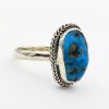 Stříbrný prsten tyrkys přírodní pravý (velikost prstenu 57)