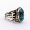 Stříbrný prsten tyrkys přírodní pravý (velikost prstenu 59)