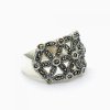 Stříbrný prsten markazit (velikost prstenu 57)