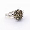 Stříbrný prsten markazit (velikost prstenu 57)